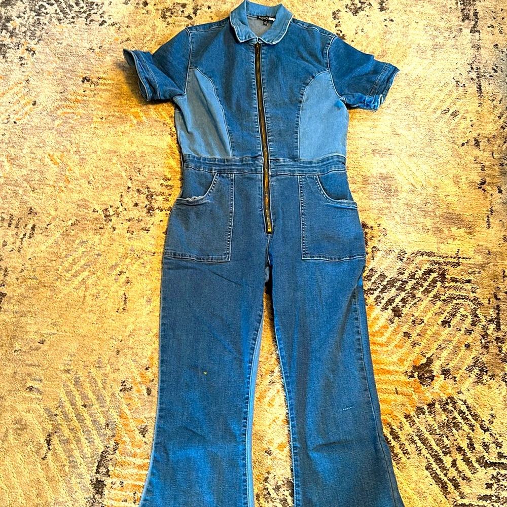 Fashion Nova Blue Denim Jumpsuit